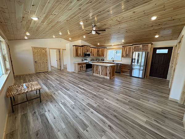 Blackduck house living area and kitchen